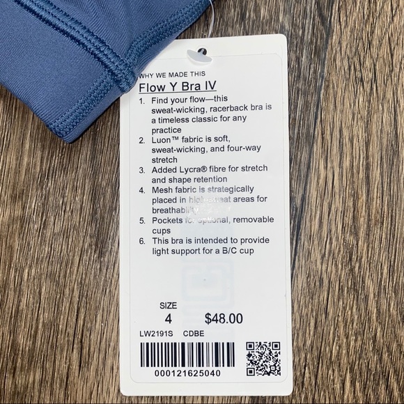 Lululemon Flow Y Bra IV Code Blue - Picture 2 of 3